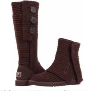 UGG Brown Cable Knit Boots